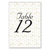 Numéro De Table Motif de flèches blanches et dorées (Dos)