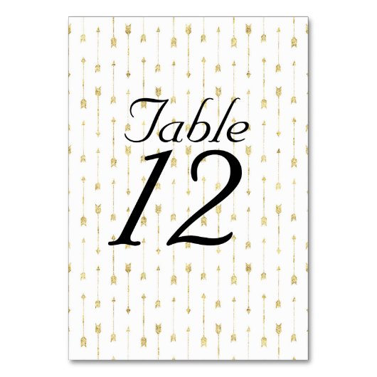 Numéro De Table Motif de flèches blanches et dorées (Par défaut)