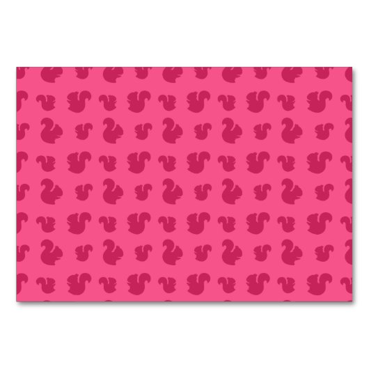 Numéro De Table Motif d'écureuil rose (Devant)
