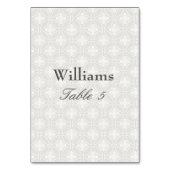 Numéro De Table Motif d'impression Silver et White Damask (Dos)