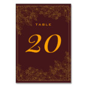 Numéro de table motif doré subtil Bourgogne élégan (Dos)