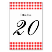 Numéro De Table Motif En vichy blanc rouge (Par défaut)