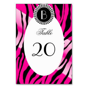 Numéro De Table Motif et monogramme poster de animal Zebra