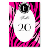 Numéro De Table Motif et monogramme poster de animal Zebra (Dos)