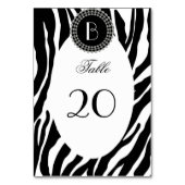 Numéro De Table Motif et monogramme poster de animal Zebra (Dos)