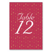 Numéro de table motif flèches magenta et or Boho (Dos)