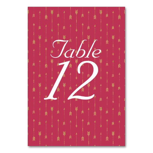 Numéro de table motif flèches magenta et or Boho (Par défaut)