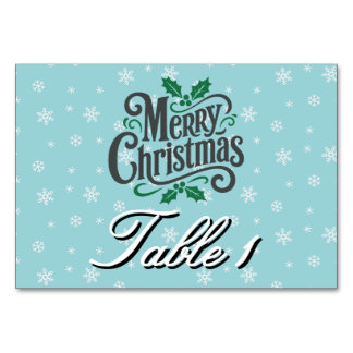 Numéro De Table Motif Flocon de Neige Cyan Fête Personnalisée