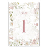 Numéro De Table Motif floral rose romantique double face (Dos)