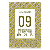 Numéro De Table Motif géométrique doré, Tableau d'Anniversaire mod (Par défaut)