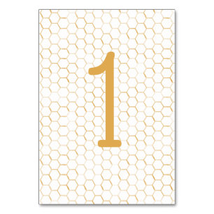 Numéro De Table Motif Golden Honeypeb Mariage 2