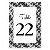 Numéro De Table Motif grec clé diagonal noir et blanc (Dos)