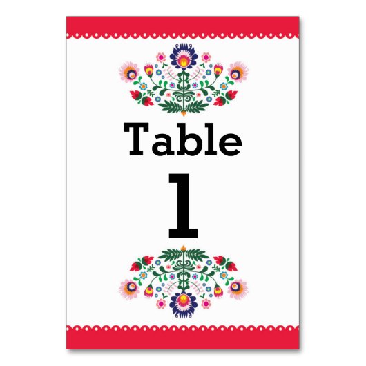 Numéro De Table Motif mexicain Fiesta table rouge Mariage de numér (Dos)
