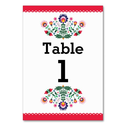 Numéro De Table Motif mexicain Fiesta table rouge Mariage de numér (Par défaut)