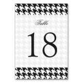 Numéro De Table Motif noir et blanc Houndstooth (Dos)