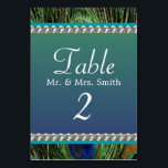 Numéro De Table Motif Peacock avec perles<br><div class="desc">.</div>