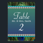 Numéro De Table Motif Peacock avec perles<br><div class="desc">.</div>