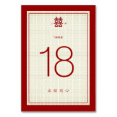 Numéro De Table Motif simple double bonheur Mariage chinois (Par défaut)