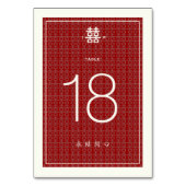 Numéro De Table Motif simple double bonheur Mariage chinois (Par défaut)