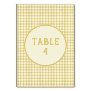Numéro De Table Motif vintage Jaune de tableau de bord personnalis