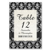Numéro De Table Motif vintage noir et blanc (Dos)