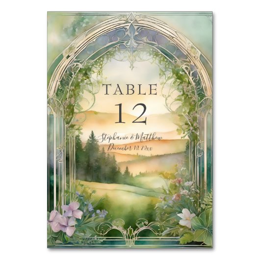 Numéro De Table Mountain Meadow Fleur sauvage Forêt Mariage rustiq (Par défaut)