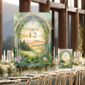 Numéro De Table Mountain Meadow Fleur sauvage Forêt Mariage rustiq