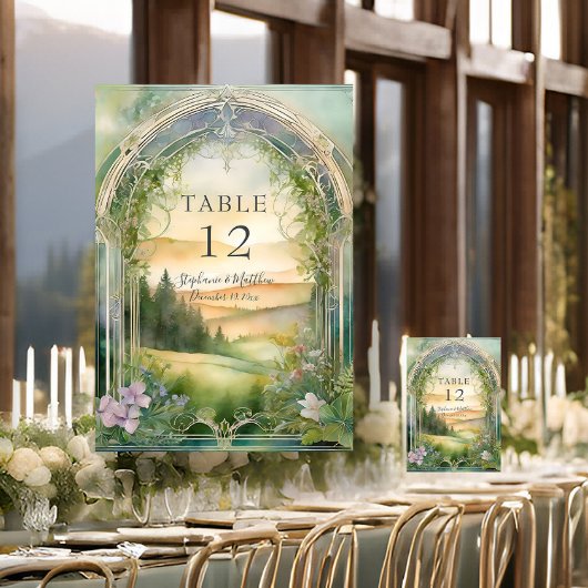 Numéro De Table Mountain Meadow Fleur sauvage Forêt Mariage rustiq