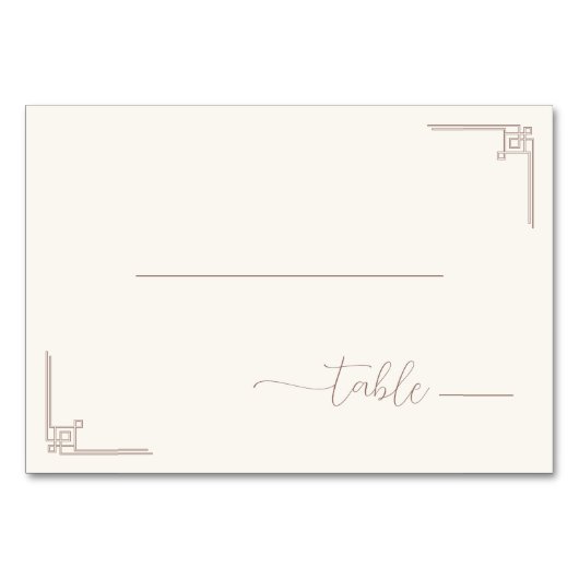 Numéro De Table Mouvements Géométriques Beige Élégants (Devant)