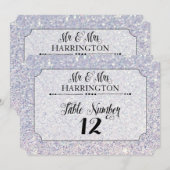 Numéro de table Mr. & Mrs. paillettes bleues Moder (Devant / Derrière)