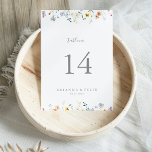 Numéro De Table Multicolor sauvage Mariage floral<br><div class="desc">Ce numéro de table sauvage à fleurs multicolores est parfait pour un mariage rustique. Le design est composé de fleurs élégantes rose aquarelle, rousse, violette, marine et blanche avec des feuilles vert émeraude. Il s'agit d'un numéro de table recto-verso. Ajoutez chaque numéro de table dont vous avez besoin à votre...</div>