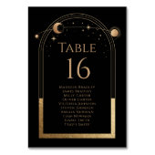 Numéro De Table Mystic Chic Black Gold Sun Moon Stars Mariage (Par défaut)