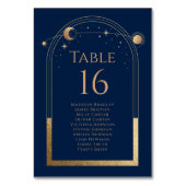 Numéro De Table Mystical Chic Blue Gold Sun Moon Mariage d'astrono (Par défaut)
