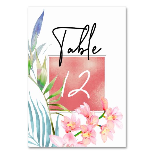Numéro De Table N° de table Orchidée Rose PixDezines (Dos)