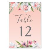 Numéro De Table Narcisse Blanc sur Table Rose d'Abricot Numéro (Dos)