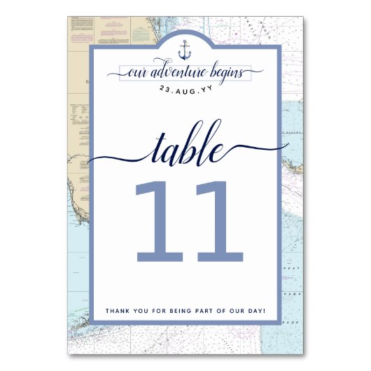 Numéro De Table #Nautical #Floride #Mariage (Dos)