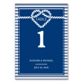 Numéro De Table Nautical Navy Blue Tying Knot Stripes Mariage  (Par défaut)