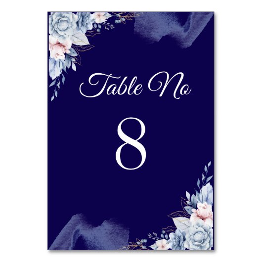 Numéro De Table Navy blue elegant wedding (Par défaut)