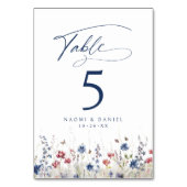 Numéro De Table Navy Blue Watercolor Wildflower Rustic Wedding (Par défaut)