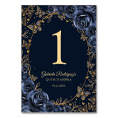 Numéro De Table Navy Gold Quinceanera (Dos)