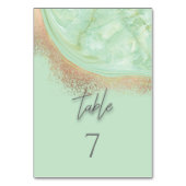 Numéro De Table Neo mint rosegold marbre agate calligraphie élégan (Dos)