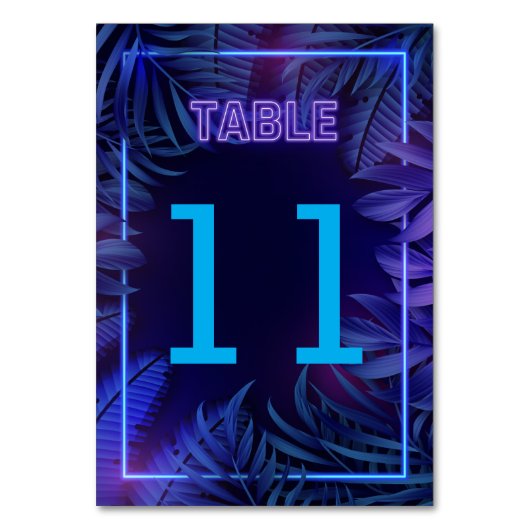 Numéro De Table Neon Glow dans le parti des ténèbres (Par défaut)