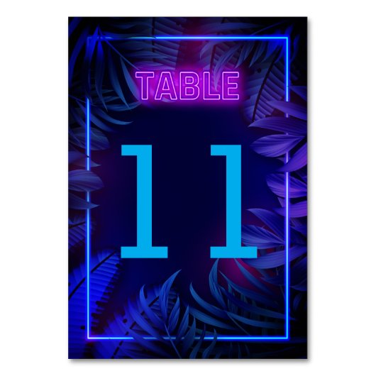 Numéro De Table Neon rose brillant dans la fête noire (Par défaut)