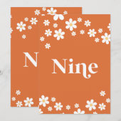 Numéro de table neuf pour la douche de mariée rétr (Devant / Derrière)
