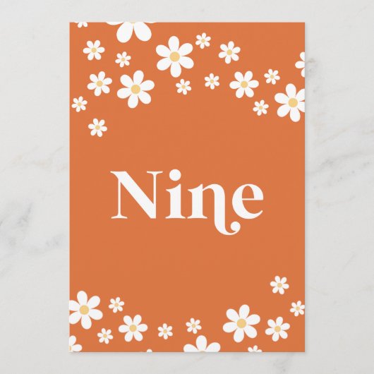 Numéro de table neuf pour la douche de mariée rétr (Devant)