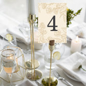Numéro De Table Neutral Floral Wedding Table Number Card