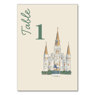 Numéro De Table New Orleans  Watercolor double sided 