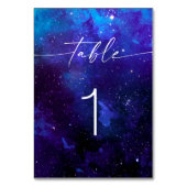 Numéro De Table Night Sky Romantic Galaxy Wedding | Modern Script (Par défaut)