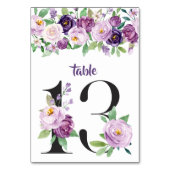 Numéro De Table No. 13 Roses d'aquarelle violet et lavande (Dos)