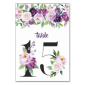 Numéro De Table No. 15 Roses d'aquarelle violet et lavande (Par défaut)